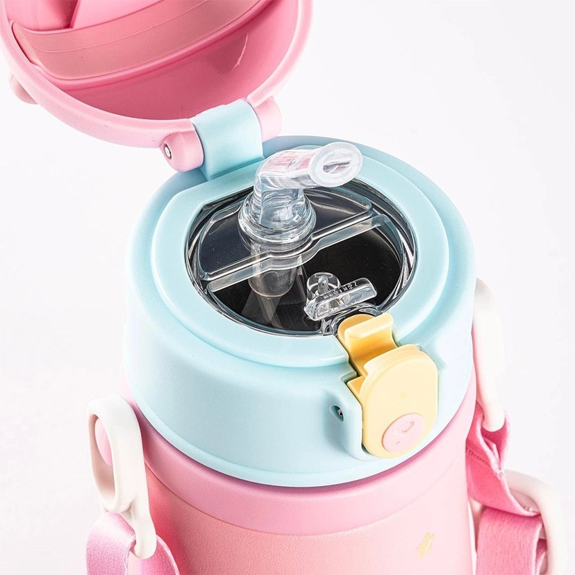 Ayıcık Desenli Sarı Çocuk Termos - Görsel 2