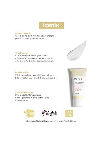Sinoz Aydınlatıcı Leke Kremi - Görsel 3