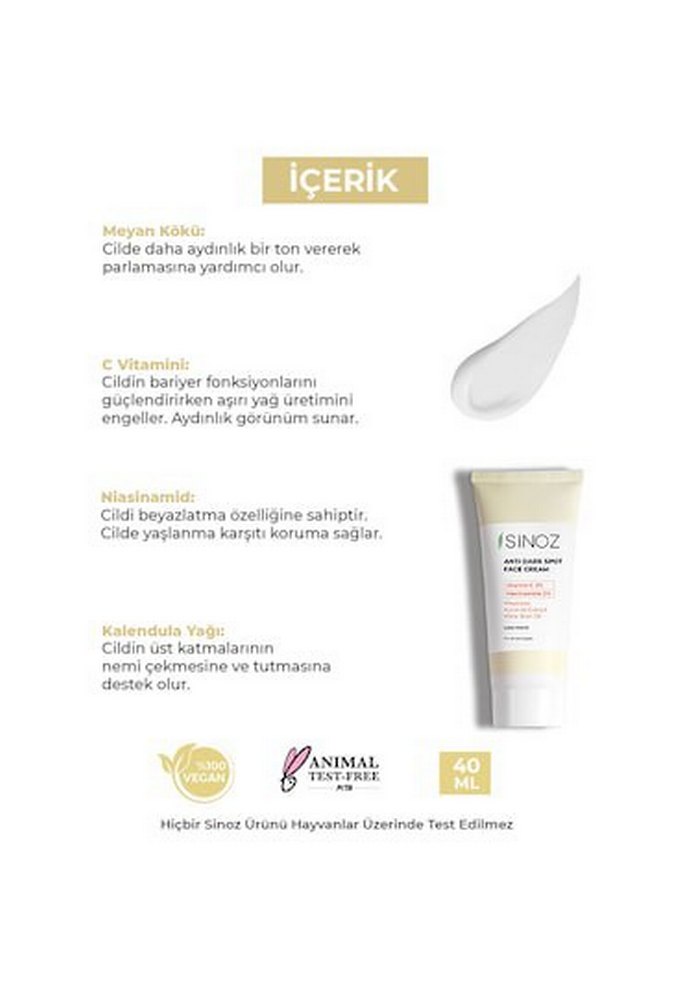 Sinoz Aydınlatıcı Leke Kremi - Görsel 3