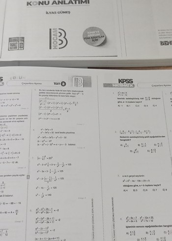 İlyas güneş kpss matematik önlisans lisans ortaöğretim - Görsel 6