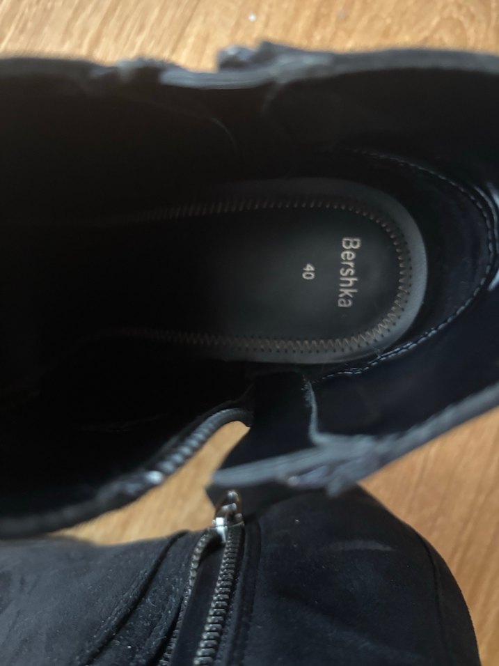 Siyah Süet Kadın Topuklu Bot Velcro - Görsel 2