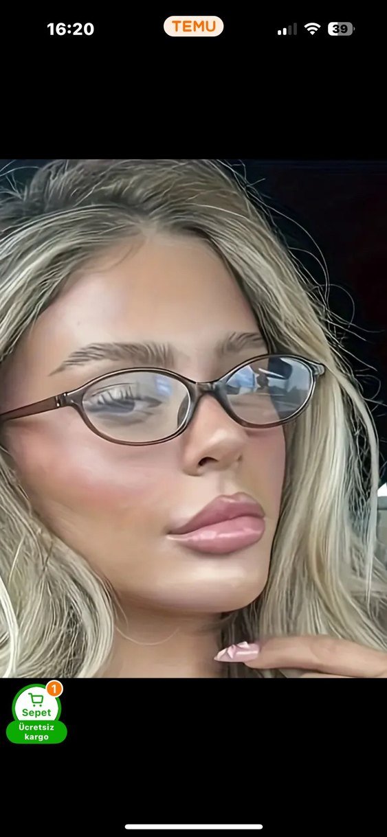 Şeffaf Koyu Bej Kadın Gözlük Çerçevesi - Görsel 2