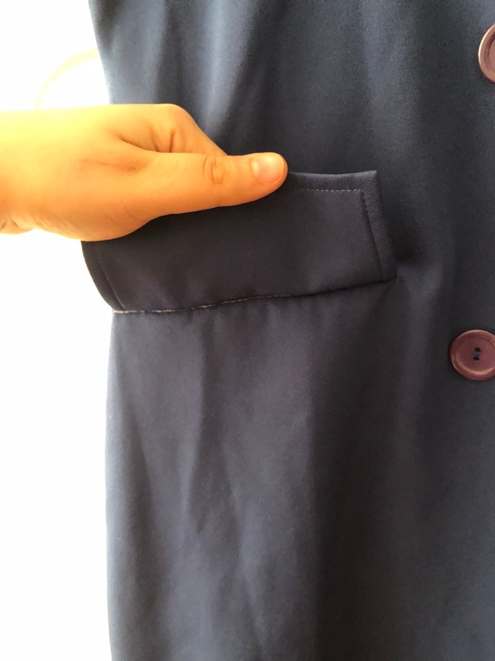 Düğmeli Lacivert Kadın Uzun Takım - Görsel 2