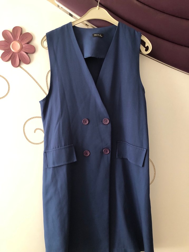 Düğmeli Lacivert Kadın Uzun Takım - Görsel 4