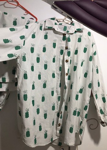 Beyaz Ananas Desenli Takım - Görsel 2