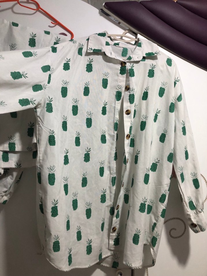 Beyaz Ananas Desenli Takım - Görsel 2