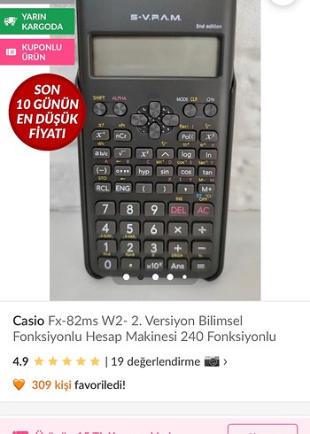 Casio Siyah Hesap Makinesi 2'li Set - Görsel 4