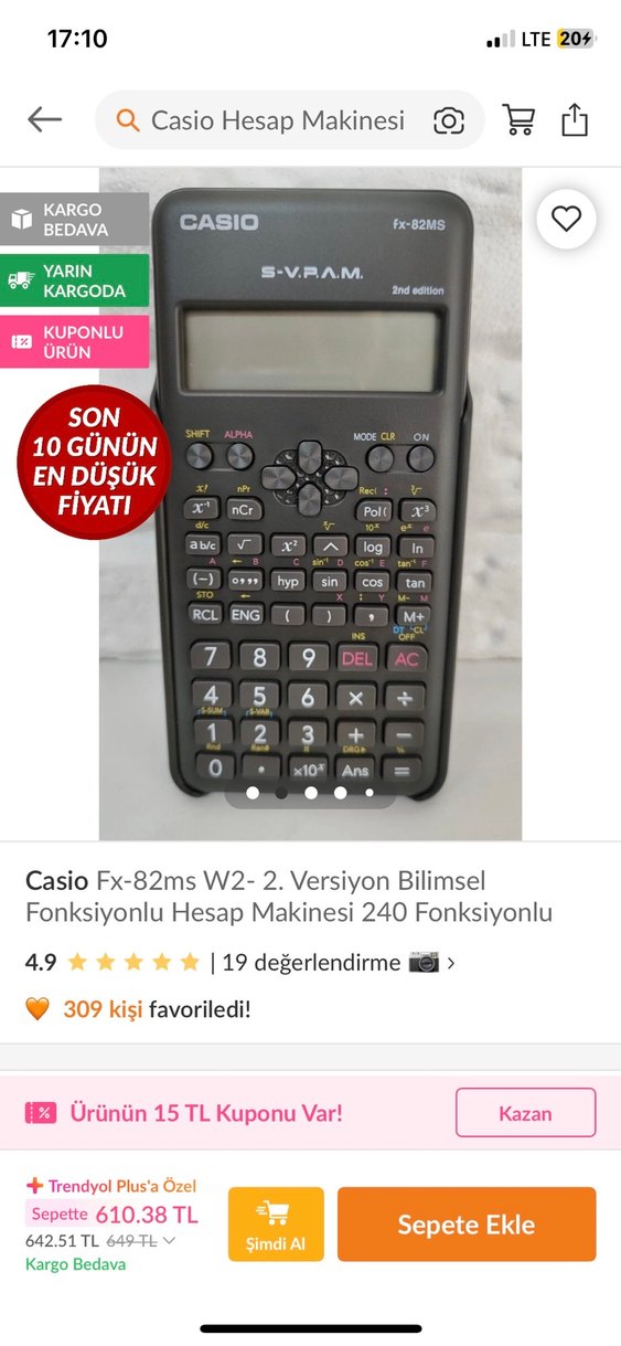 Casio Siyah Hesap Makinesi 2'li Set - Görsel 4