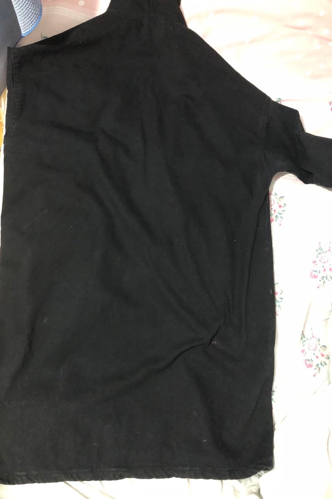 Düğmeli Siyah Kapüşonlu Kot Ceket - Görsel 4