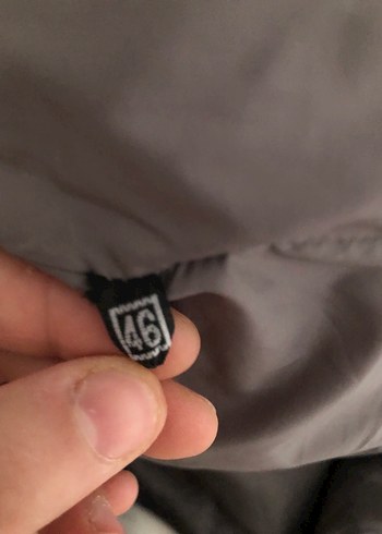 Gri Uzun Suni Kürklü Kadın Mont - Görsel 3