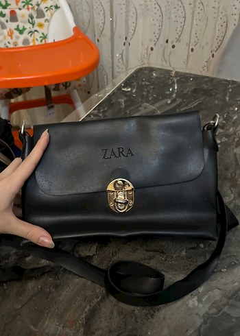ZARA Siyah Deri Kadın Çanta - Görsel 3