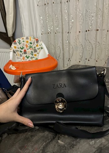 ZARA Siyah Deri Kadın Çanta - Görsel 2