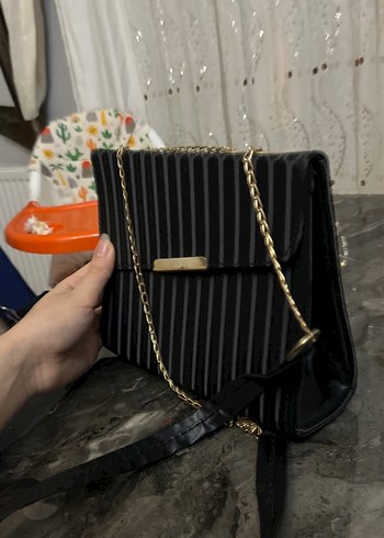 Siyah Deri Pilili Parisian Çanta - Görsel 3