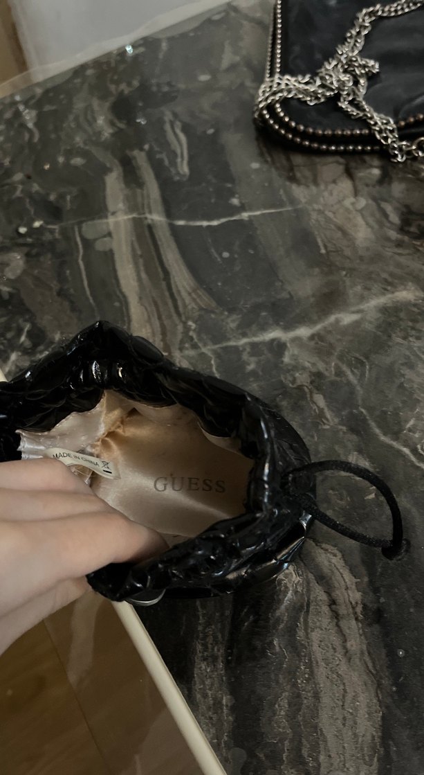 Siyah Parlak Deri Goth Kadın Çanta - Görsel 3