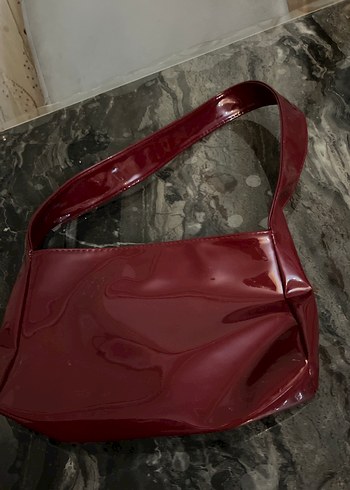 Bordo Parlak Deri Kadın Çanta - Görsel 2