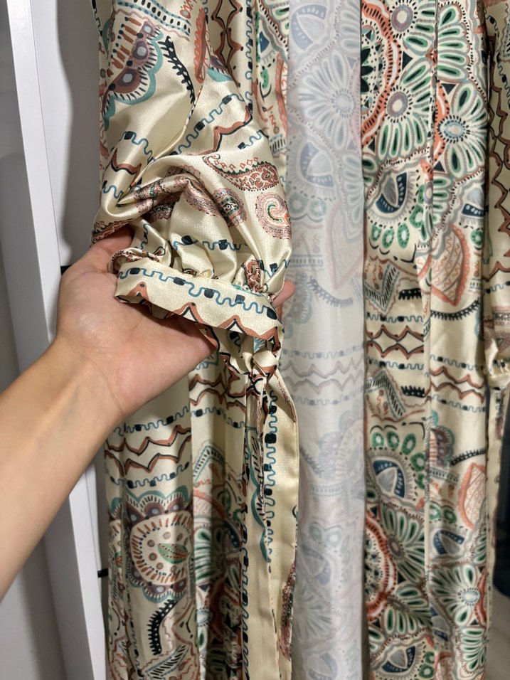 Bohem Çok Renkli Uzun Kimono - Görsel 2