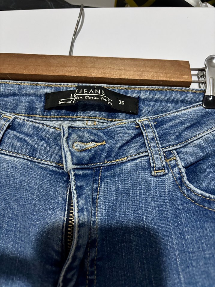 Kadın Gri Mavi Regular Fit Midi Denim Pantolon - Görsel 3