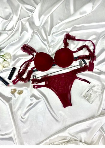 l Beden mor Renk Prenses Model Dolgulu Sütyen Takımı