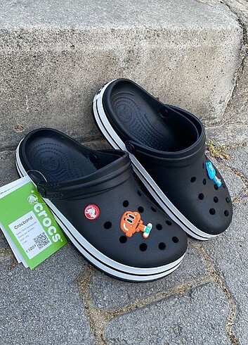 Siyah crocs terlik (44 numara) süs hediyeli