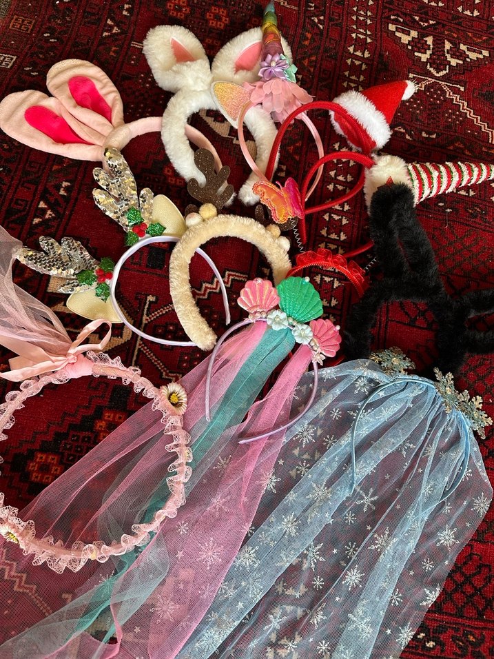 Çocuklar için Renkli Nakışlı Dantel Saç Aksesuarları - Görsel 2