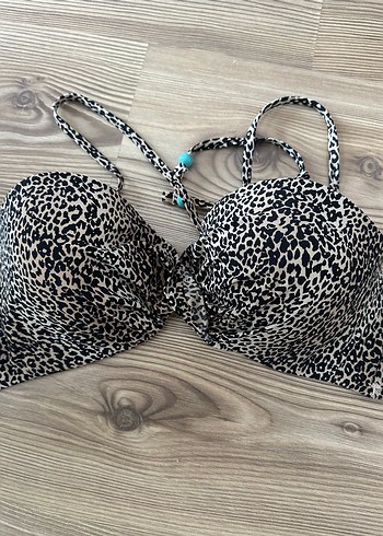 Leopar Desenli Boncuklu Bohem Bikini Üstü - Görsel 2