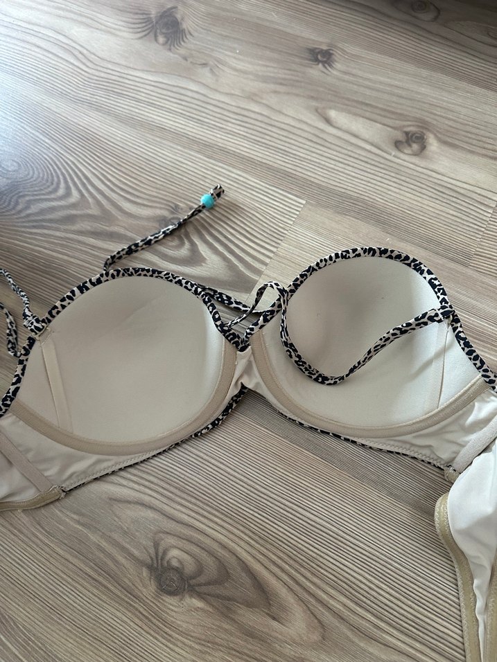 Leopar Desenli Boncuklu Bohem Bikini Üstü - Görsel 3