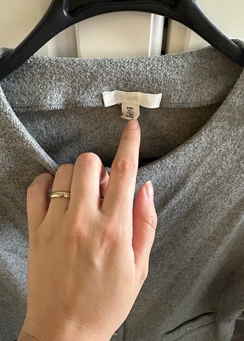 H&M Gri Düğmeli Kadın Hırka - Görsel 2