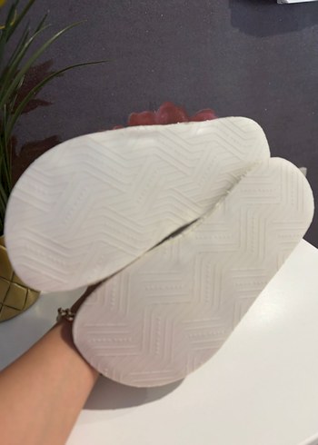Zara home Dantel Detaylı Beyaz saten Kadın Terlik - Görsel 3