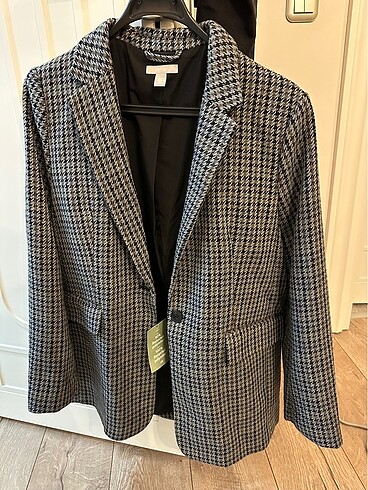 H&M kazayağı desenli blazer ceket