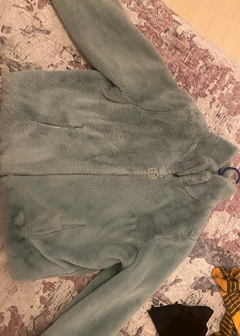 Gri Kadın Midi Peluş Ceket - Görsel 2