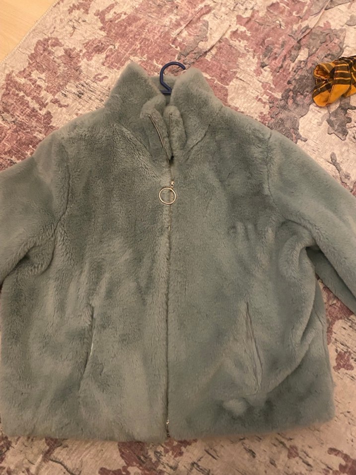 Gri Kadın Midi Peluş Ceket - Görsel 3