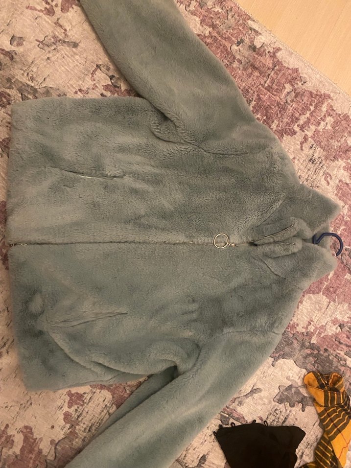 Gri Kadın Midi Peluş Ceket - Görsel 2