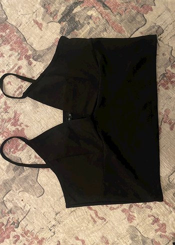 Siyah V Yakalı İnce Askılı Büstiyer - Görsel 2