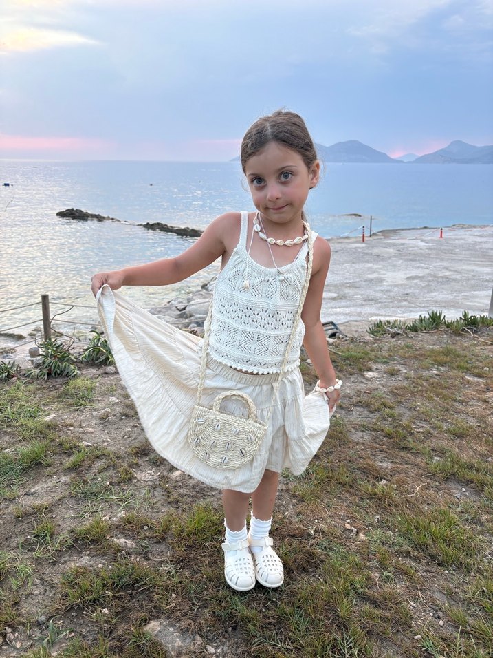 Boncuklu Nakışlı Bohem Örgü Çanta - Görsel 2