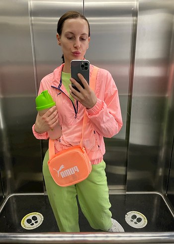 Puma Kadın Pembe Yarım Fermuarlı rüzgarlık - Görsel 5