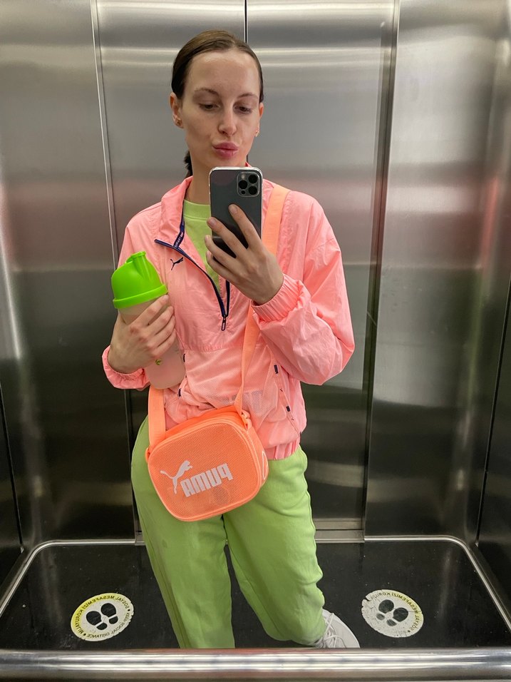 Puma Kadın Pembe Yarım Fermuarlı rüzgarlık - Görsel 5