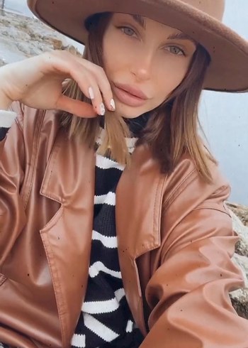 Kahverengi Bohem Kadın Yün Şapka - Görsel 4