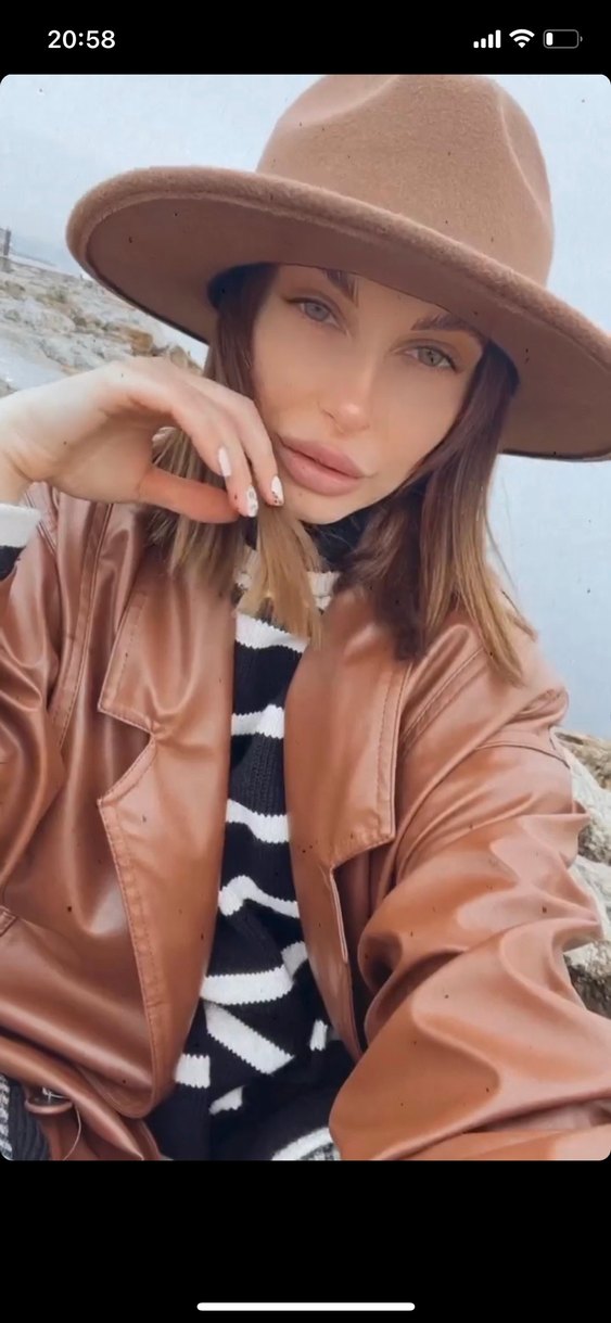 Kahverengi Bohem Kadın Yün Şapka - Görsel 4