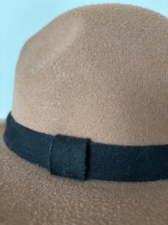 Kahverengi Bohem Kadın Yün Şapka - Görsel 3