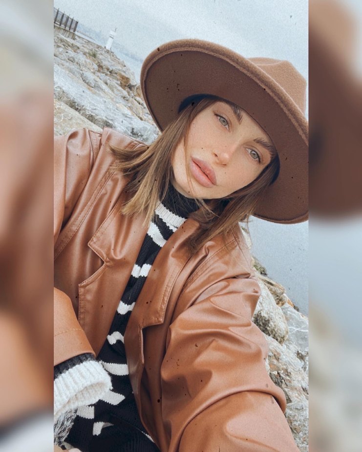 Kahverengi Bohem Kadın Yün Şapka - Görsel 5