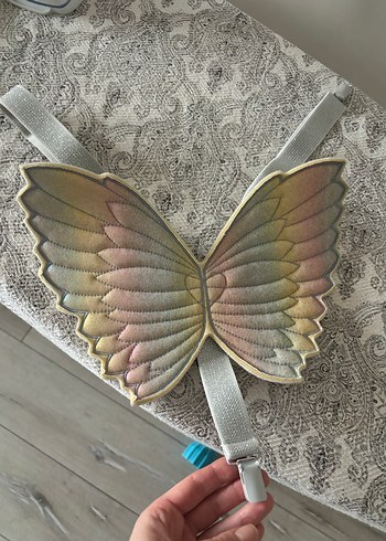 Gri Nakışlı Kelebek Kanatlı Kız Aksesuarı - Görsel 2