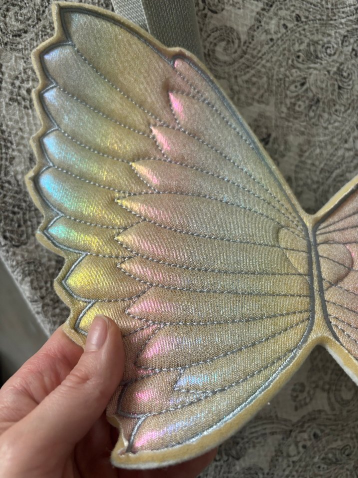 Gri Nakışlı Kelebek Kanatlı Kız Aksesuarı - Görsel 3