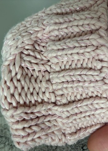 Toz pembe Örgü Kadın atkı - Görsel 2