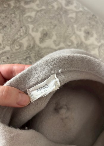 Gri Yün çocuk  Bere - Kürk Detaylı - Görsel 2