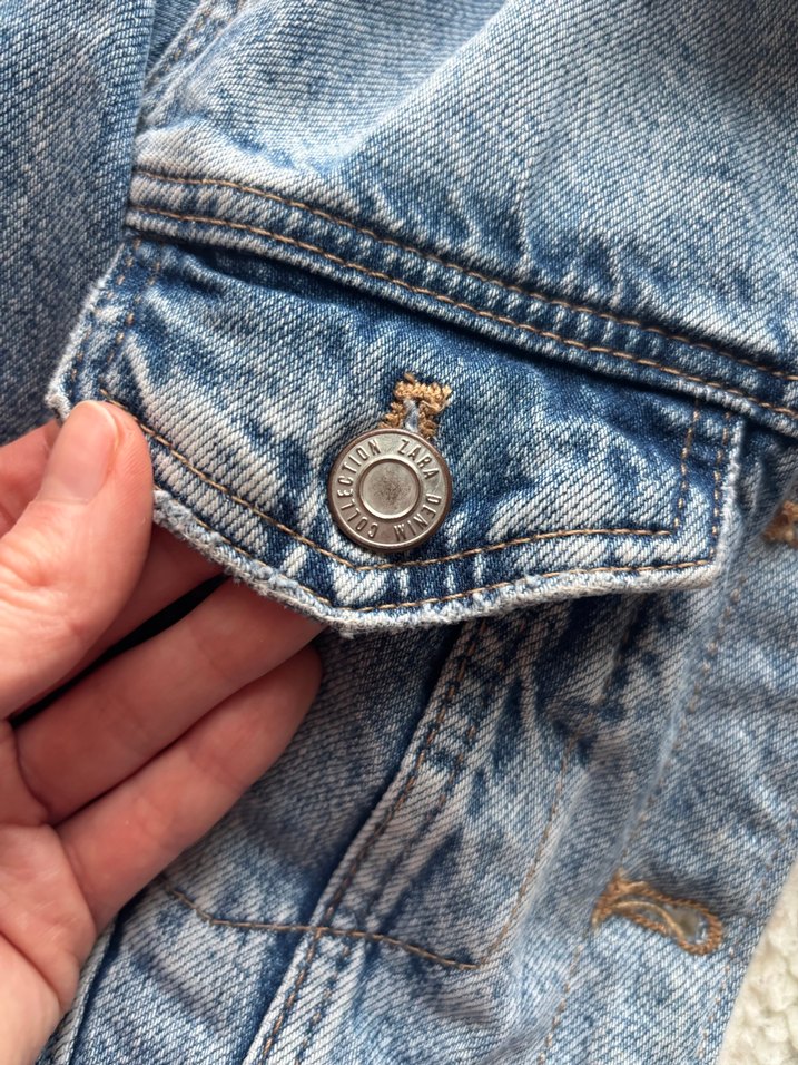 Kürklü çocuk  Denim Ceket - Görsel 2