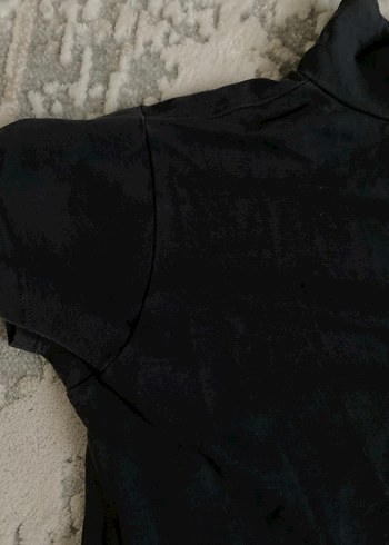 Siyah Kısa Kollu Hamile Balıkçı Yaka Tişört - Görsel 2