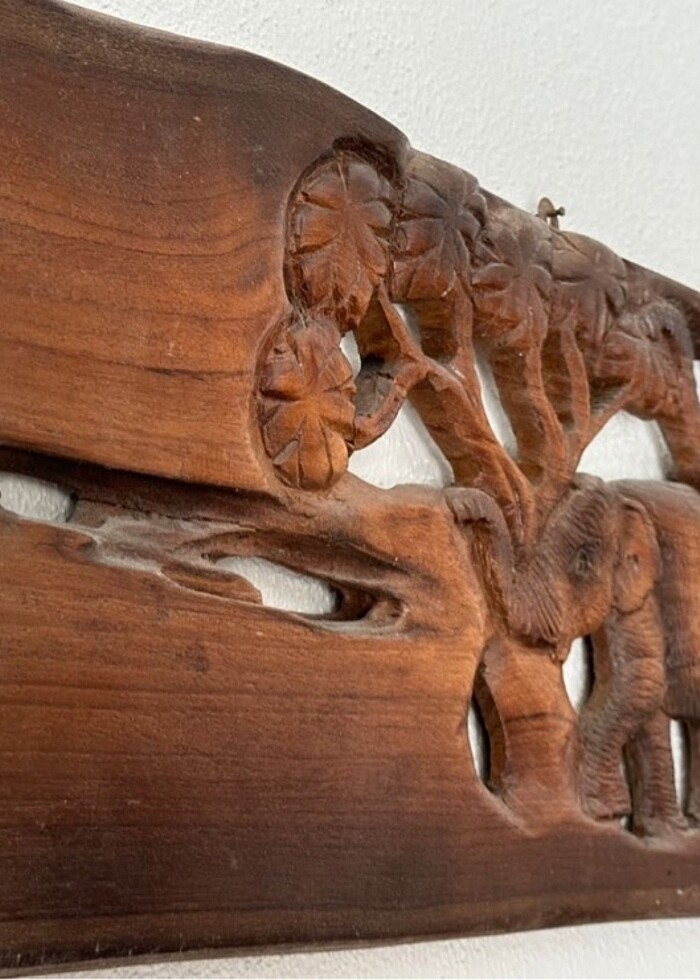 Fil temalı Uzakdoğu ahşap el oymasıBiblo - Görsel 2