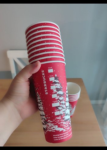 Beden kırmızı Renk Starbucks Kırmızı Yılbaşı Temalı Bardak Seti