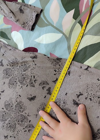 Uzun Kollu Desenli Bej gecelik - Görsel 5