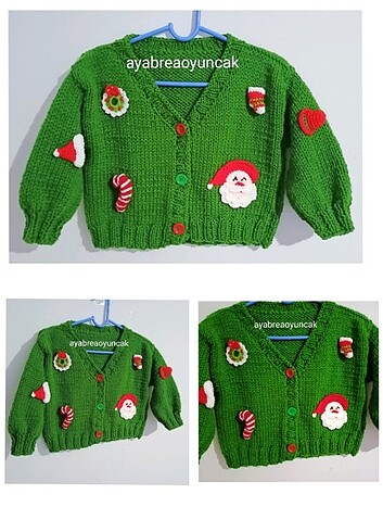 Örgü noel baba yılbaşı hediye çocuk hirka her yas her beden